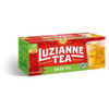 Luzianne Family Green Tea Bags, box containing 24 tea bags with a green and red design and a glass of brewed green tea displayed on the packaging.