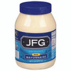 JFG Mayonnaise 48 oz, jar of creamy mayonnaise with blue lid and label.