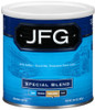 JFG Special Blend 30 oz Can, coffee ground in a blue container with a white lid and black label with white text.