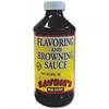 Savoies Browning Sauce 4oz, a bottle of dark browning sauce with a yellow label and black cap.