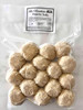 La Boucherie Boudin Balls 2 lb, frozen sausage balls in a clear plastic bag ready for cooking.