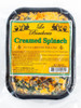 La Boucherie Creamed Spinach Side Dish 2 lb, packaged in a black plastic container with a yellow label featuring cooking instructions and brand information.