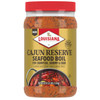 Louisiana Fish Fry Cajun Reserve Seafood Boil 3.5 lbs, jar of seafood seasoning for crawfish, shrimp, and crab, with a gold label and red lid, featuring an image of cooked crawfish.