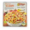 Big Easy Shrimp Scampi 8oz, packaged seafood product featuring a bowl of shrimp pasta with colorful vegetables and herbs on the label.