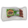Tony Chachere's Smoked Sausage Spicy Pork, packaged smoked sausage in clear vacuum-sealed plastic with a label showing product details.
