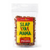 SLAP YA MAMA Cajun Spiced Pecans 4oz, package of spiced pecans with vibrant label featuring red, yellow, and green colors, and chili pepper graphics.