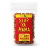 Slap Ya Mama Cajun Hot Pecans 4oz, a clear plastic package of spicy seasoned pecans with bright red and yellow label.