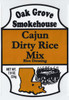 Oak Grove Smokehouse Oak Grove Dirty Rice Mix w/ rice 7.9oz, product packaging showing a Cajun Dirty Rice mix with rice, a map of Louisiana, and cooking illustration.