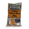 Oak Grove Smokehouse Oak Grove Dirty Rice Mix w/ rice, 7.9oz, packaged in a plastic bag with orange and white label featuring a map of Louisiana and a pot of rice.