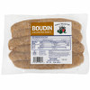 Gator World Pork & Crawfish Boudin 2lb, packaged Boudin sausage links in a sealed plastic bag with a label showing product details and nutritional information.
