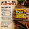 Savoies Smoked Mild Beef & Pork Sausage 16oz, packaged smoked sausage links in clear plastic packaging with colorful label.