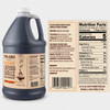 Figaro 1 Gallon Hickory Liquid Smoke and Marinade, dark liquid marinade in a large plastic jug with a handle and white cap, featuring a label describing ingredients, nutrition facts, and usage instructions.