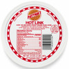 Patton's Beef Hot Links 2lb, round white frozen package with a red label showing the Patton's Hot Link logo, nutrition facts, and 32-ounce net weight.