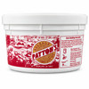 Patton's Hot Beef Sausage Patties 2lb, white 32-ounce tub with a red Patton's Sausage Company label and safe handling instructions.