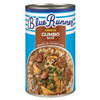 Blue Runner Creole Chicken & Sausage Gumbo Base 25oz, a can featuring a label with an image of a hearty gumbo dish with sausage, chicken, and rice.