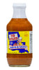 Kary's Roux Pig Stand BBQ Sauce 16oz, glass bottle with colorful label featuring a pig grilling and Louisiana shape design.