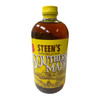 Steen's Southern Made Syrup 16oz, amber-colored syrup in a glass bottle with a yellow cap and a bright yellow label featuring bold text and a southern farm scene.