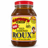 Savoies Dark Roux 32oz, glass jar of rich, dark Cajun roux with a red lid and bright yellow label