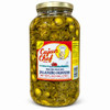 Cajun Chef Nacho Sliced Jalapeno Peppers 128oz, jar filled with sliced and sliced green jalapenos in brine with a gold lid and colorful label.