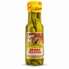 Cajun Chef Sport Peppers 6oz, glass jar filled with green sport peppers topped with a yellow cap featuring red and black text.