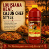 Cajun Chef Louisiana Hot Sauce, a 34oz bottle of spicy red hot sauce with a yellow cap, popular in Louisiana cuisine.