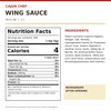 Cajun Chef Wing Sauce 34oz, product label displaying ingredients, nutrition facts, and volume details.