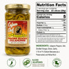 Cajun Chef Nacho Sliced Jalapeno Peppers 12oz, jar of sliced jalapenos with nutritional facts and ingredients list