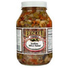 Boscoli Italian Olive Salad 32oz 6 Pack, jar of mixed vegetable olive salad with a brown label and white lid.