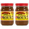 Savoies Dark Roux 16oz 2 Pack, two jars of dark roux with yellow labels and red lids, used for Cajun cooking.