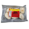 Comeaux's Shrimp Pistolettes 6 Pack, packaged frozen shrimp pistolettes in clear plastic bag with red and yellow label.