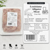 Alligator Filets 5lb, packaged alligator meat with nutrition label and branding from Louisiana Alligator Meat on white background.