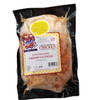 Poche's Stuffed Chicken w/ Shrimp 3lb, vacuum-sealed frozen chicken with shrimp stuffing in plastic packaging.