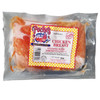 Poche's Stuffed Chicken Breast w/ Shrimp 22oz, packaged frozen chicken breast stuffed with flavorful shrimp stuffing in clear sealed bag.
