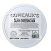Comeaux's Rice Dressing Mix 3lb, in a round container with a white label featuring product information and ingredients.