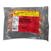 Comeaux's X-Hot Pork Boudin 1lb, packaged Cajun pork and rice product with visible sausage links in a clear vacuum-sealed bag.