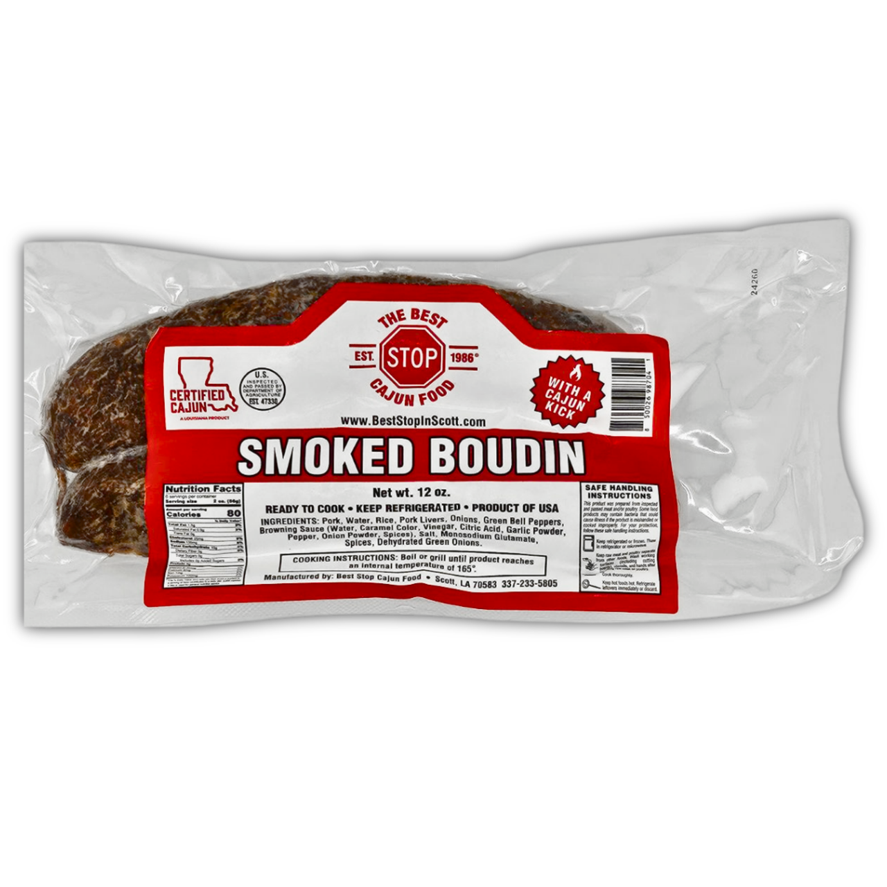 Smoked Boudin 12oz Best Stop Louisiana Creole
