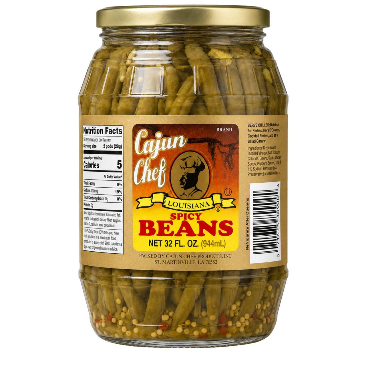 Cajun Chef Spicy Green Beans 32oz | Bloody Mary Garnish | Creole.net