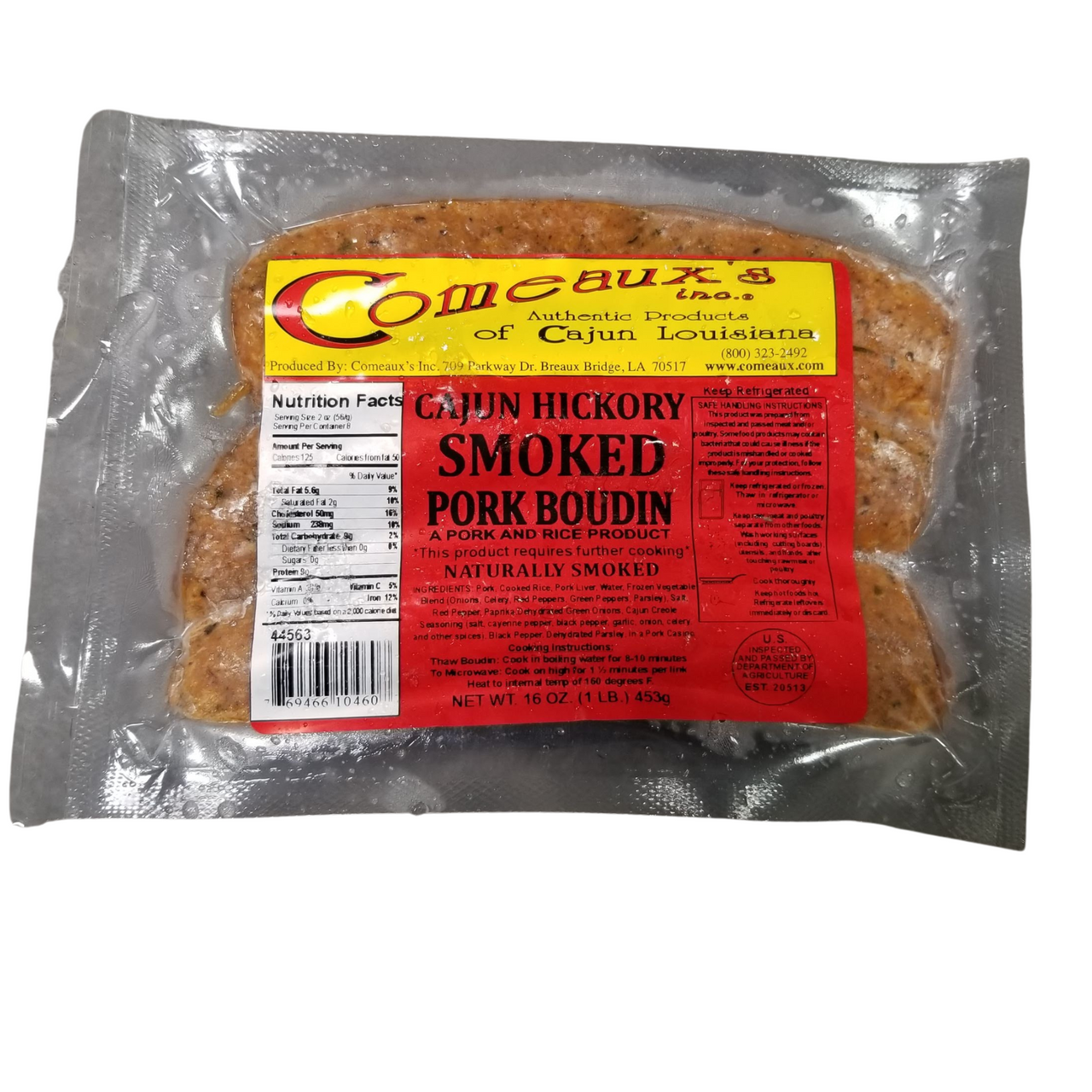 Comeaux's Smoked Pork Boudin 1lb - Main Image