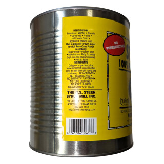 Steen's Pure Cane Syrup 90oz Can, metal can with yellow label featuring product details and barcode.