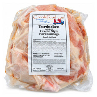 Creole Pork Sausage Turducken 15lbs (Serves approximately 20-25)
