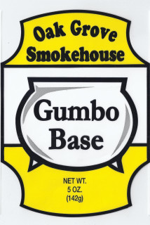 Oak Grove Smokehouse Oak Grove Gumbo Base without Rice, 5oz package, bold and colorful label design.