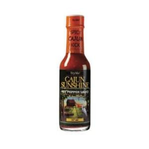 Try Me Cajun Sunshine 5 oz. bottle, spicy Cajun pepper sauce with a vibrant label design.