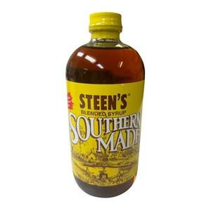 Steen's Southern Made Syrup 16oz, bottle of blended syrup with yellow label and yellow cap.