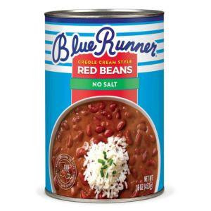 Blue Runner No Salt Creole Cream Style Red Beans, can of red beans in creole style with no salt, 16oz