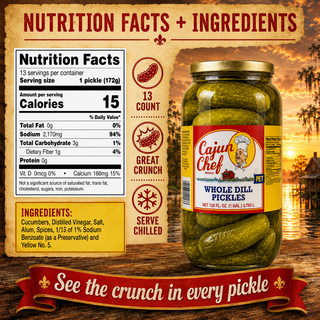Cajun Chef Whole Dill Pickles 128oz