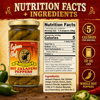 Cajun Chef Whole Hot Jalapeno Peppers 12oz