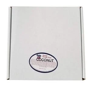 Poche's Sweet Dough Coconut Pie, white box packaging with a label on the top