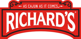 Richard's 10 LB BOX KRAZY CAJUN SHORT HOT LINK SMKD MIXED SAUSAGE (6'') , image of a red and black label logo for Richard's brand sausage products.