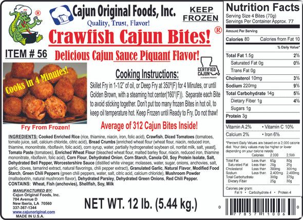 Cajun Original Crawfish Bites 12lb (312 bites) 2