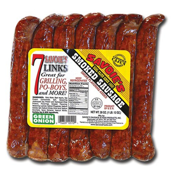 Savoies 7 Links Smoked Mixed Green Onion Sausage 28oz